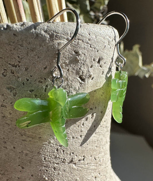 Jade Earrings, Dragonfly 0360