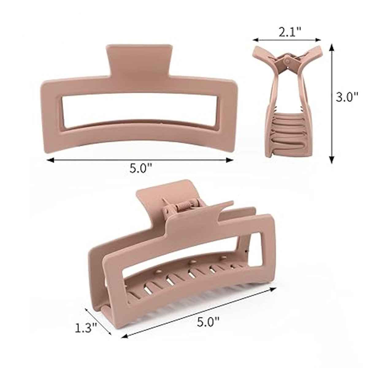 Large Hair Claw Clips – 3 Pack Matte Grip for Curly or Straight Hair