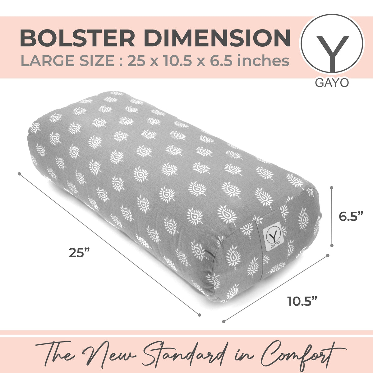 Organic Cotton Yoga Bolster Set with Carry Bag